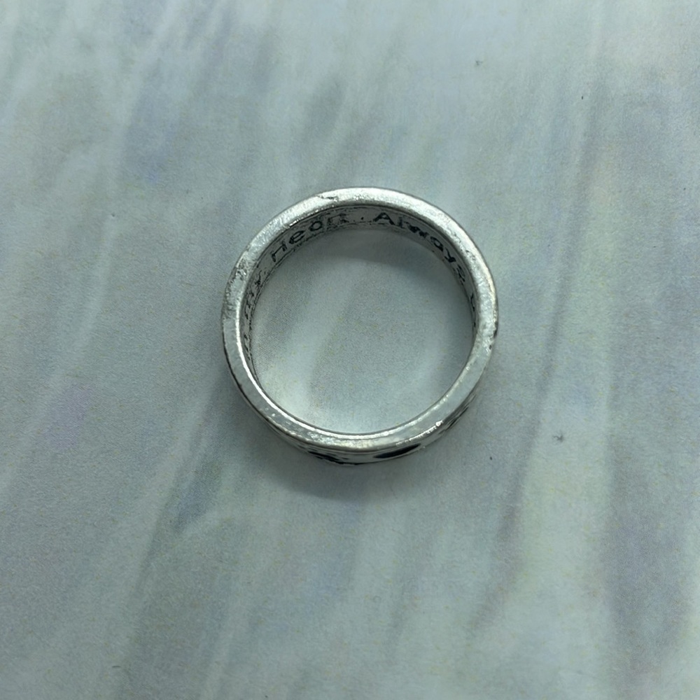Dog Paw Print Silver Band Ring - Picture 6 of 13